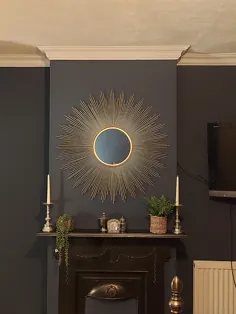 آینه بزرگ آفتابگیر دکور Harrow WM007G ، اندازه 90 سانتیمتر در رنگ طلایی