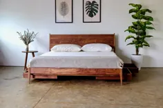 تختخواب چوبی ذخیره سازی تختخواب مدرن تختخوابی مدرن |  اتسی