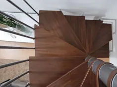 راه پله مارپیچی از جنس فولاد و چوب به شکل کیت PIXIMA CUBE توسط Fontanot