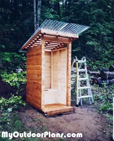 Wooden Outhouse - پروژه DIY |  MyOutdoorPlans |  طرح ها و پروژه های رایگان نجاری ، DIY Shed ، Wooden Playhouse ، کلاه فرنگی ، Bbq