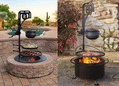 این Grill Ultimate Campfire گودال آتش نشانی شما را با وینچ به دستگاه آشپزی طبقه ای تبدیل می کند