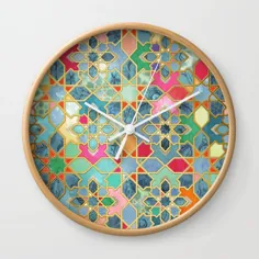 Gilt & Glory - ساعت دیواری موزاییک رنگارنگ مراکشی توسط micklyn
