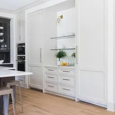 درب های یخچال روکش چوبی خاکستری روشن - انتقالی - آشپزخانه