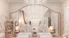داخلی اتاق خواب دو شاهزاده خانم - شرکت لوکس طراحی داخلی در کالیفرنیا