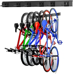 قفسه ذخیره سازی دوچرخه Walmann ، 6 قلاب دوچرخه برای گاراژ و صرفه جویی در فضا در خانه چوب لباسی دوچرخه عمودی تا 300LBS را نگه می دارد