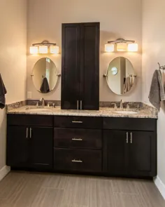 غرور ظرفشویی دو نفره حمام مستر معاصر با آینه های گرد