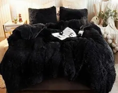 Wine Faux Fur Super Soft Cover Cover Duvet - Twin، Queen، King