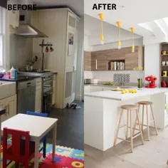 قبل و بعد: از چیدمان غیر عملی تیره گرفته تا آشپزخانه فوق العاده آفتابی