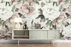 Blush Floral Wallpaper Vintage Removable Peel and Stick |  اتسی