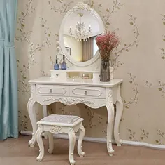 Totovy مدرن به سبک اروپایی سازگار با محیط زیست میز آرایش اتاق خواب لوکس میز آرایش اتاق فرانسوی ساده میز آرایش شاهزاده خانم آپارتمان کوچک با آینه آرایش چهارپایه آرایش مجموعه ای از ذخیره سازی