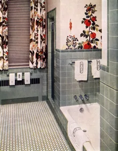 36 ایده طراحی کاشی حمام دهه 1950