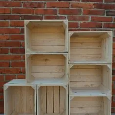 6 جعبه چوبی میوه جعبه های سیب Vintage Home Decor Cleaned |  اتسی