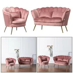 Scallop Lotus Tub Velvet Sofa 2 Seater Couch Settee Tub Loveseat صندلی صندلی |  eBay