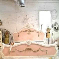 کلبه نقاشی شده تختخواب رمانتیک فرفره فرانسوی KING / QUEEN |  اتسی