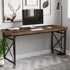 میز رایانه ای 55 اینچ Rolling Desk Modern Thicken Office Desk PC |  اتسی