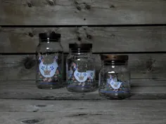 آشپزخانه Vintage Storage Jars 3 Blue Belle Goes Goes |  اتسی