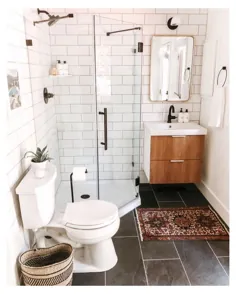 طراحی حمام مینیمالیستی فضای کوچک ساده است