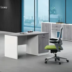 تجهیزات تامین چین برای کارمندان میز اداری چوبی مورد استفاده میز کامپیوتر با طراحی ساده
