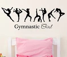 CreativeWallDecals Decal Wall Decal Vinyl Sticker Decals Art Decor Design Ballerina Gymnastics Girl Sign Ballet Dancer Acrobatics Sport اتاق خواب اتاق نشیمن (r998)