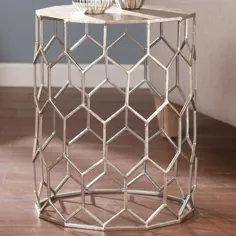 Southern Enterprises Table Clarissa Accent Table in Silver Antique |  NFM