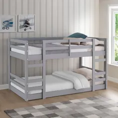 تخت دو طبقه دوقلو با چوب کم به رنگ خاکستری - واکر ادیسون BWJRTOTGY
