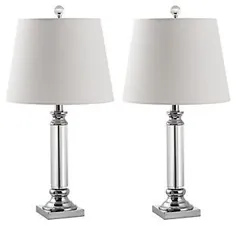لامپ میز بلوری به شکل ستون (مجموعه 2) |  فروشگاه خانگی اشلی