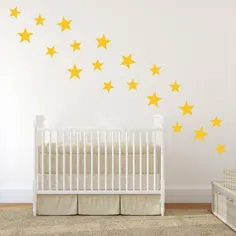 ست دیوار برگردان ستاره ای الگوی کودکانه استیکرهای دیواری دیوار |  اتسی