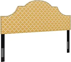نام تجاری آمازون - سرپوش روکش دار Ravenna Home Trellis Pattern - King ، 77.6 اینچ ، زرد و کرم