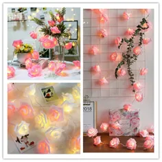 2.54 US $ | 1.5 / 3 / 4.5 / 6M چراغ دسته گل مصنوعی گل حلقه ای چراغ های رشته ای فوم گل رز پری برای تزئین عروسی روز ولنتاین | رشته LED |  - AliExpress