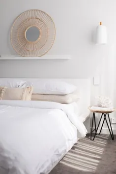 مدل یک اتاق خواب به دو روش: یک ظاهر طراحی اتاق خواب ساحلی و رمانتیک