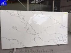 صفحات سنگ کوارتز Calacatta Statuario ، سنگ مرمر سفید Calacatta ، کاشی های سنگی مهندسی شده ، صفحات سنگ مصنوعی برای آشپزخانه هتل ، پانل دیواری Backsplash از چین - StoneContact.com