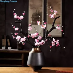گلدان چینی جدید بین ظن به عنوان مثال سرامیک اتاق نشیمن خلاقانه ایوان کابینت تلویزیون ایوان گل خشک ترتیب گل تزئین شده است