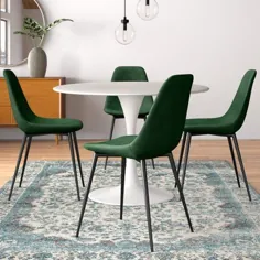 صندلی روکش صندلی روکش دار مخملی Ravi Velvet رنگ: سبز زمرد