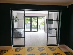 پارتیشن دیواری |  دو درب |  درهای فرانسوی |  درب های شیشه ای |  پارتیشن شیشه ای |  اتاق نشیمن مدرن