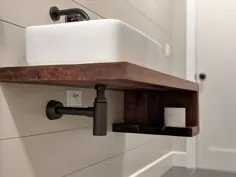 حمام چوب سخت جامد شناور غرور |  طراحی مدرن |  با لنگرهای قابل مشاهده صفر