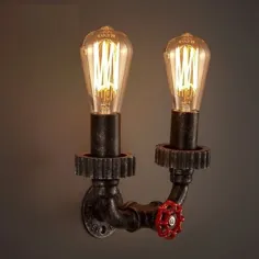 73.5 دلار آمریکا 30 OFF تخفیف | Loft Style Creative Water Pipe Lamp Industrial Edison Wall Sconce Antique Vintage Wall Lighting Fixtures for Home Lighting | لامپ دیواری | Edison wall sconcewall sconce - AliExpress