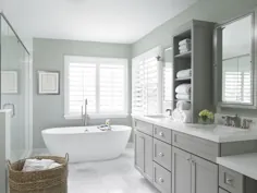 حمامهای خاکستری و سبز - معاصر - حمام - استودیوی طراحی کریستا واترورث