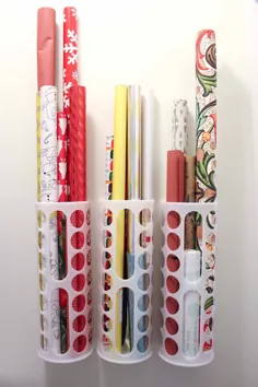 ایده ذخیره سازی کاغذ بسته بندی عمودی DIY - هکی Ikea!