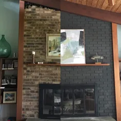 قبل از + بعد: آرایش DIY Graphite Brick Fireplace