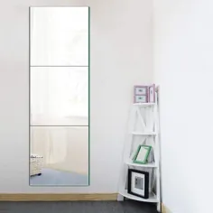 طرح های ابرن طرح های آبرن تمام طول آینه های بدنسازی کاشی آینه - 16 اینچ X 3 عدد آینه دیواری بدون قاب آینه HD Vanity Make Up Mirror For Wall Decor