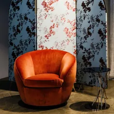 صندلی راحتی با پشت کمر Giulia Swivel توسط Black Tie |  استودیو H&H