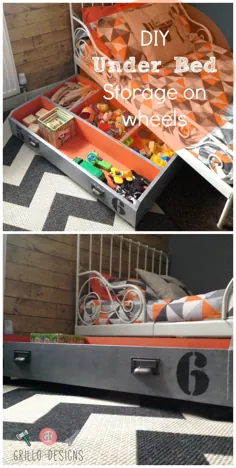 کشوی IKEA PAX برای نگهداری اسباب بازی تختخواب بر روی چرخ ها!