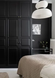 اتاق خواب سیاه و سفید با فضای ذخیره سازی عالی - طراحی COCO LAPINE