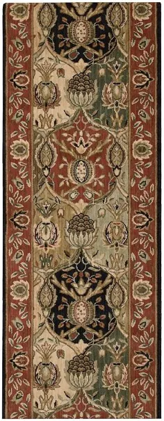 Nourison Grand Parterre Grand Moghul PT04 Multi 3'5 "(41") wide Hall and Stair Runner