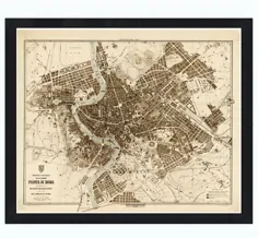 نقشه قدیمی رم Roma Italia 1892 نقشه عتیقه رم |  اتسی