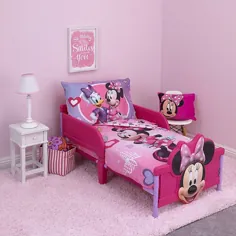 مجموعه ملافه های 4 تکه کودک نوپا و دلخواه Disney Minnie Mouse صورتی