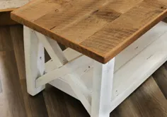 میز قهوه Rustic ساخته شده از Reclaimed Wood X Detail |  اتسی