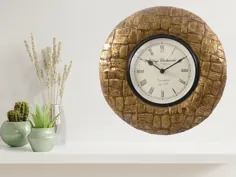 ساعت دیواری چوبی ساعت دیواری منحصر به فرد چوبی دیوار بزرگ |  اتسی