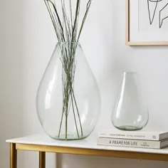 گلدان خالص شیشه ای ، قطره باران کوچک و فوق العاده بزرگ ، شفاف ، ست 2