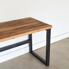 میز چوبی اصلاح شده / میز چوب انبار صنعتی / مدرن |  اتسی